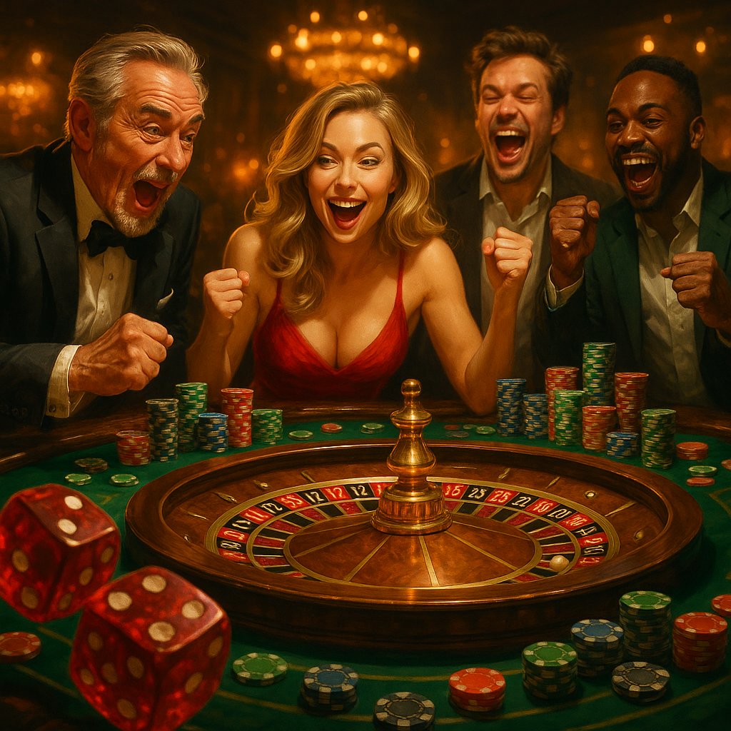 Ruang permainan casino bergaya modern dengan berbagai jenis game virtual